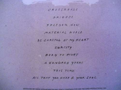 TRACY CHAPMAN - CROSSROADS VINYL, LP, RECORD.